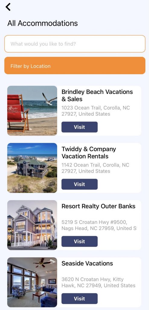 Corolla OBX App - Currituck County Department of Travel & Tourism