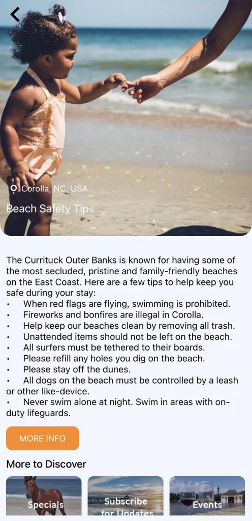 Corolla OBX App - Currituck County Department of Travel & Tourism